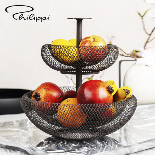 轻奢双层水果盘北欧风ins零食盘