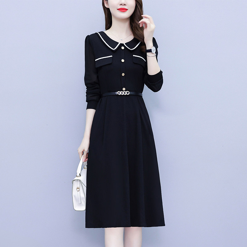 大码连衣裙女2024年秋季长袖法式高端洋气中长款中年妈妈裙子显瘦