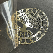 创意几何对称图镀金镀银手机背贴金属贴纸模型图贴电脑贴自带背胶