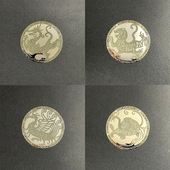 青龙白虎朱雀玄武四圣兽金属镀金手机贴 车贴护身 金属质感门贴