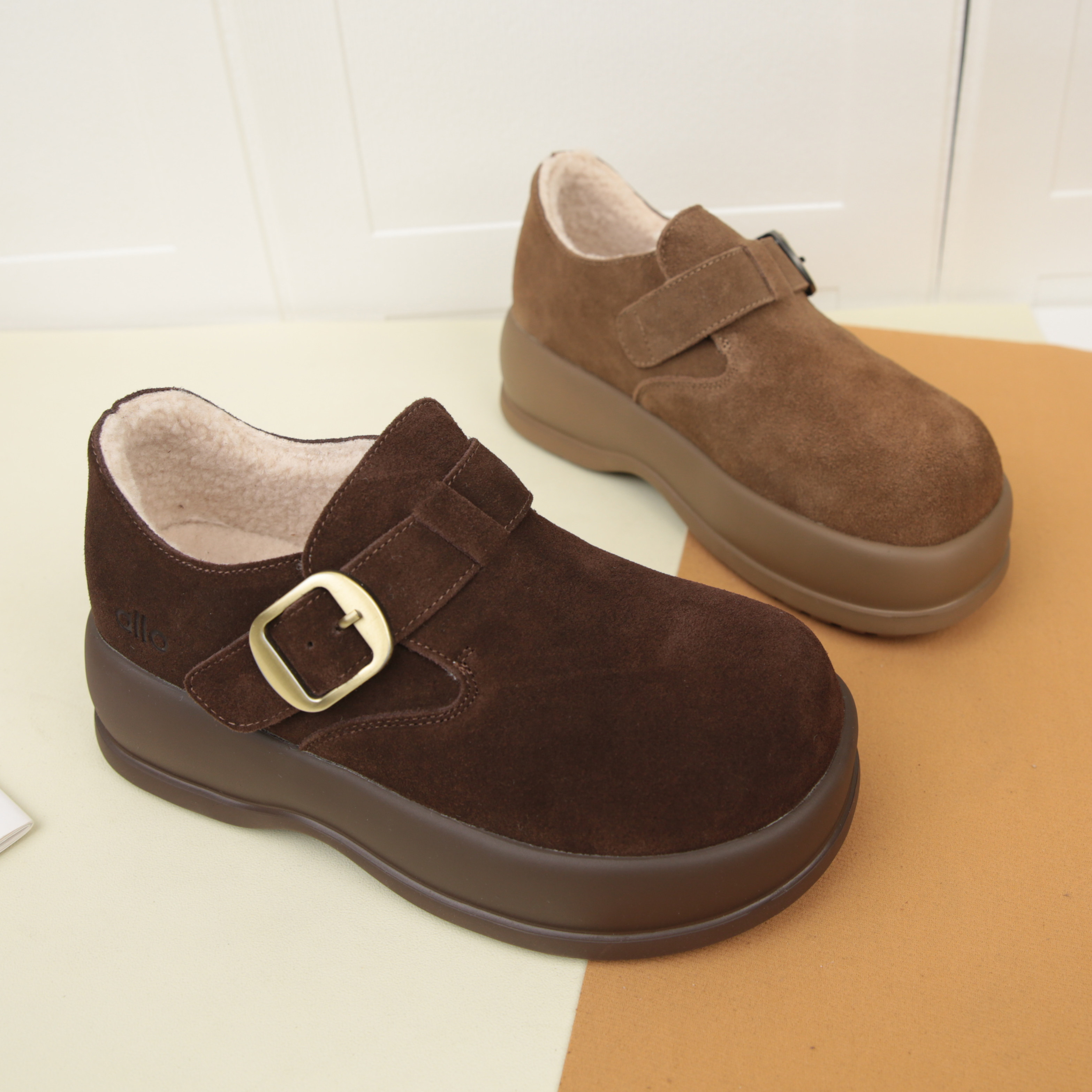 3073冬季新款增高厚底勃肯鞋女加绒保暖棉鞋百搭轻便一脚蹬懒人鞋,女鞋,浅口单鞋,淘宝优惠券,粉丝福利购,淘宝优惠卷