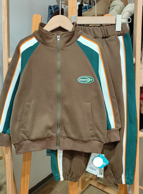 Y淘tao家110春秋 品牌童装折扣/开衫外套+运动长裤套装783咖