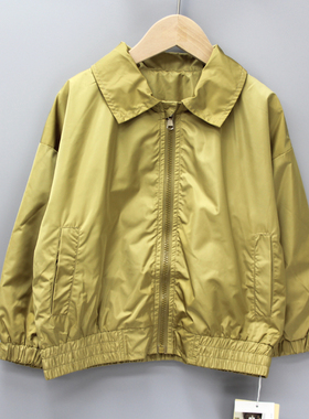 S留xia家110-140春秋品牌童装折扣/儿童翻领开衫休闲外套33038黄