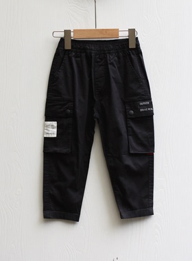 S-Y系列110春装 品牌童装折扣中大童休闲纯棉梭织长裤81061黑