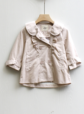 S头系列80-100春装 品牌童装折扣/儿童风衣休闲外套21313杏