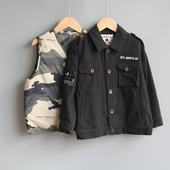 中厚马甲套装 安系列120 01432黑 品牌折扣 外套 130春秋装 童装