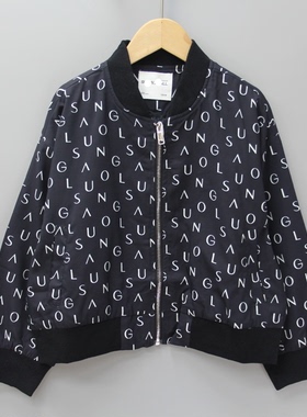 L续系列120/130春秋Ⅱ品牌童装折扣/儿童开衫休闲无帽外套21630黑