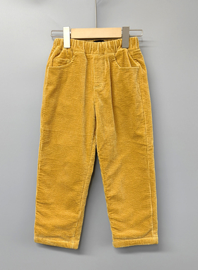 KS墨系列110-165冬装 品牌童装折扣/休闲加绒灯芯绒长裤17839卡黄