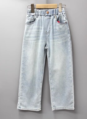G-XZTX家120/130夏品牌折扣童装/大童休闲柔软牛仔中薄长裤6000蓝