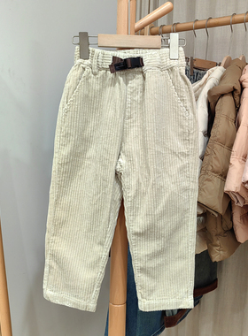 J-Y家110/120春秋 品牌童装折扣/儿童休闲棉灯芯绒长裤56009杏