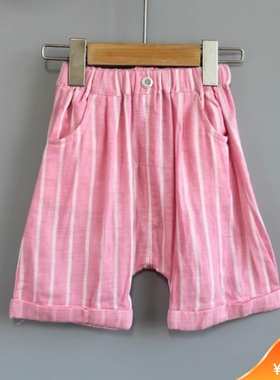 T拉系列80-105夏装 品牌童装特价/女童纯棉针织休闲短裤24454粉