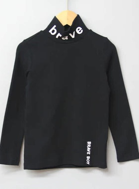L-Y家110秋冬*品牌童装折扣/儿童纯棉上衣打底衫52026黑