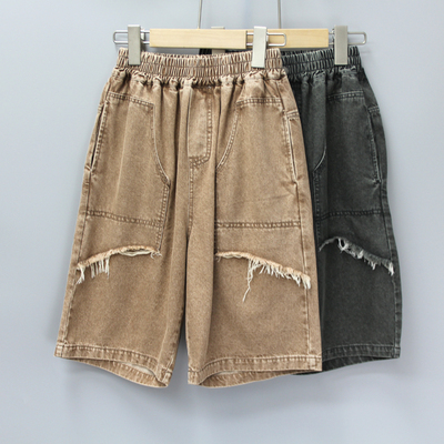 R橘ye家130-170夏品牌折扣童装/大童柔软韩版简约牛仔中裤663二