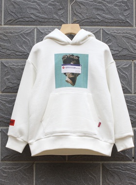 S-Y系列110秋装 品牌童装折扣/童抓绒中厚套头卫衣15401米白