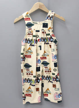 Y榛guo酱100/120春秋 品牌童装折扣/儿童柔软可爱背带长裤36329杏