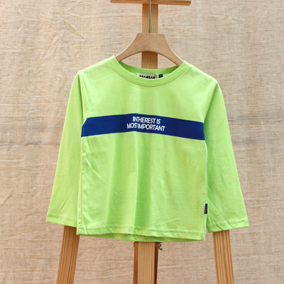 N欧系列80-100秋装 品牌童装撤柜折扣/儿童薄棉长袖T恤31281果绿
