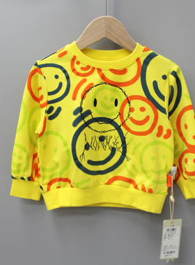柏系列85-110春秋品牌折扣童装/儿童纯棉长袖卫衣休闲61588黄