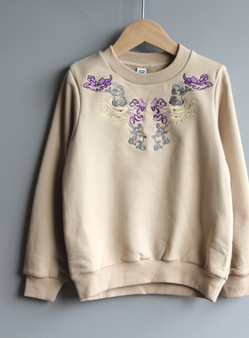 L星系列120春秋*品牌童装折扣/儿童厚套头长袖卫衣衫66622杏