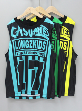 龙系列140-160夏装 品牌童装折扣/儿童速干无袖T恤背心21566三色