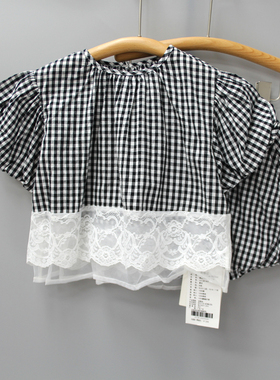 R-IIKK家90/95夏品牌童装折扣/童纯棉短袖T恤+短裤两件81409黑