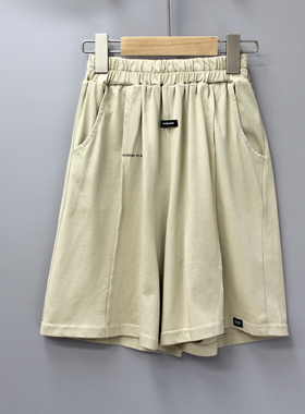 R阿muA和110-140夏 品牌折扣童装/大童休闲纯棉五分中裤22329卡