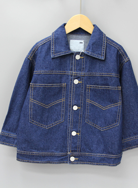 Y-七M家100-140春秋 品牌童装折扣/儿童简约牛仔休闲外套20275蓝