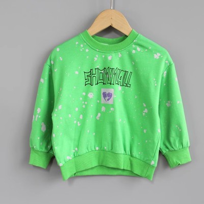 L续系列80-110春秋Ⅱ 品牌童装折扣/儿童中厚长袖卫衣衫21339绿