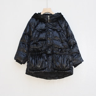 S-M家110冬装 品牌折扣童装/童休闲羽绒服加厚外套16918黑