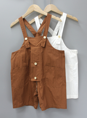 R橘ji家90-130夏装 品牌童装折扣/儿童纯棉薄款背带短裤90110二