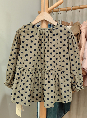 S具you家100春秋 品牌童装折扣/儿童棉长袖纯色小衫85068绿