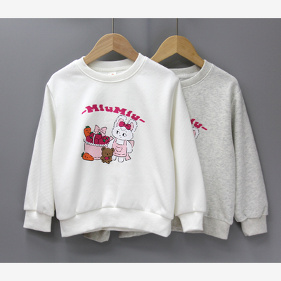 YK南gua田110/130春秋 品牌童装折扣/柔软圆领套头卫衣32176二色