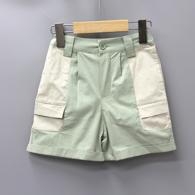 福利 G史系列110夏 品牌童装折扣/儿童柔软纯棉薄款中裤9329绿