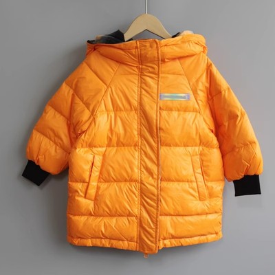 L素系列110/120冬装 品牌童装折扣/儿童中厚羽绒服双面穿63577橙