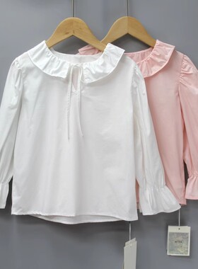 V-MI*KO家110-140春秋 品牌童装折扣/儿童薄款长袖衬衣衫5979二