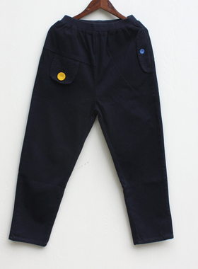 马系列110冬装  品牌童装折扣/童棉拉绒中厚棉布长裤27007D