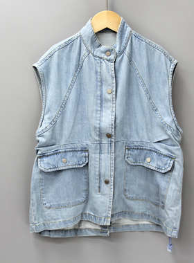 柏系列110春秋品牌童折扣儿童休闲柔软牛仔马甲背心11296蓝