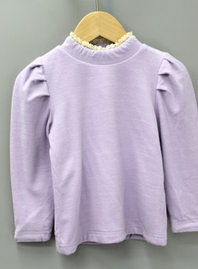 Y安系列80秋冬 品牌童装折扣/童舒适加绒打底上衣17152紫