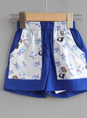 福利T吾系列80夏Ⅲ品牌童装折扣/儿童简约休闲五分中裤07353兰