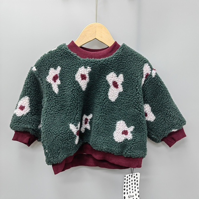 G-U*S家80-110秋冬 品牌童装折扣/儿童休闲上衣毛毛卫衣50029绿