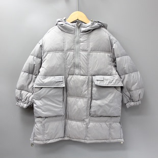 S吾系列110/120冬品牌童装折扣/儿童休闲柔软外套羽绒服06153灰