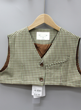 S吾系列130-150春秋品牌童装折扣/儿童文艺上衣背心马甲1319绿