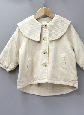 安系列80-120秋冬品牌童装折扣/小童翻领夹棉开衫外套02154杏