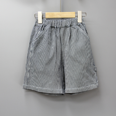 S-MC家100/120夏 品牌折扣童装/大童休闲柔软牛仔休闲中裤11906兰