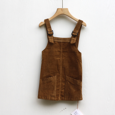 儿童灯芯绒背带裙82140卡