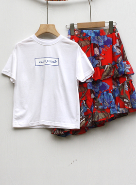 JG恰系列110/130秋装 品牌童装折扣/儿童上衣+半身裙套装80239红