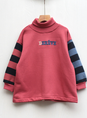 欧系列100春秋装⊙ 品牌童装折扣/童套头拉绒中厚卫衣67861红