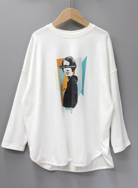 G安系列130春装 品牌童装折扣/儿童纯棉长袖T恤衫16673白