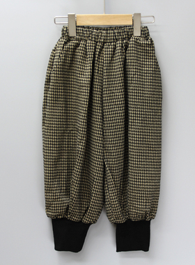 K阿MuA和110秋冬品牌折扣童装/大童收口加绒休闲长裤22239咖