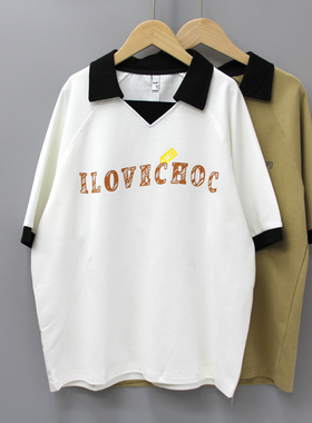 R百系列140-160夏装 品牌童装折扣/青少年纯棉短袖T恤翻领17605二