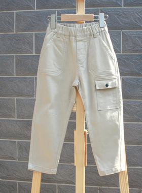 S-HO系列110/120秋装 品牌童装折扣/儿童纯棉休闲长裤15436杏